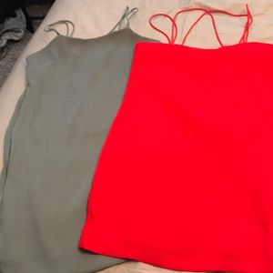 Army Green and bright red Mini Dresses